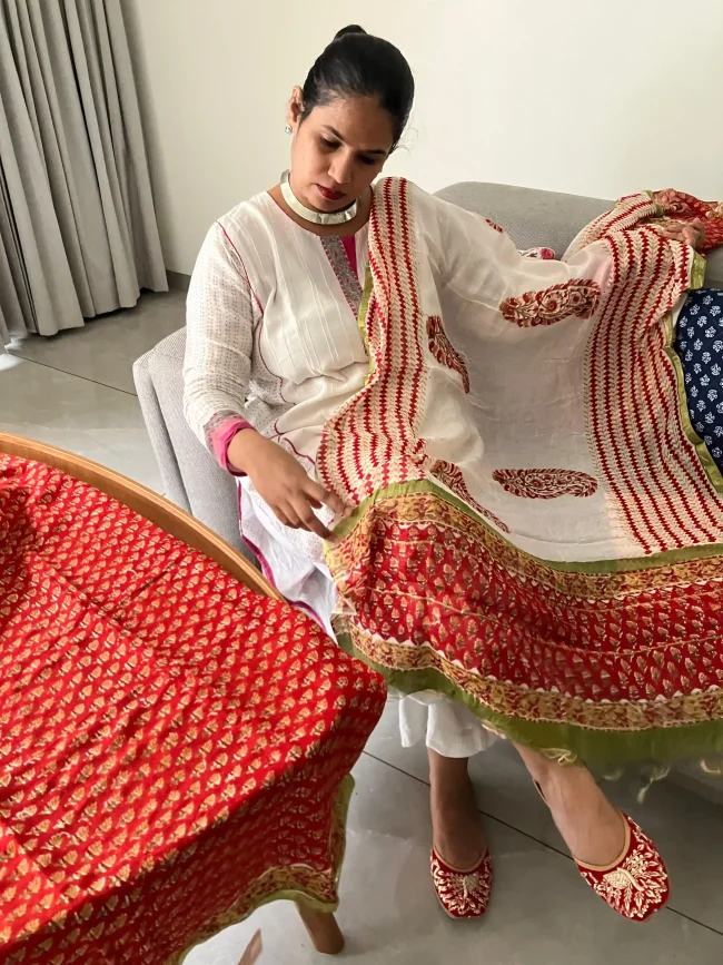 Chanderi Cot Silk Suit Sets - Unstitched
