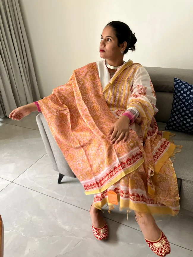 Chanderi Cot Silk Suit Sets - Unstitched