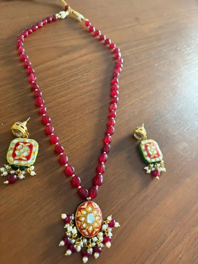 Handmade Meenakari Necklace Set