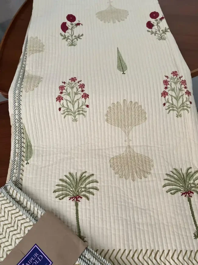Palm Blossoms - King Size - Bed Cover - Colour Base