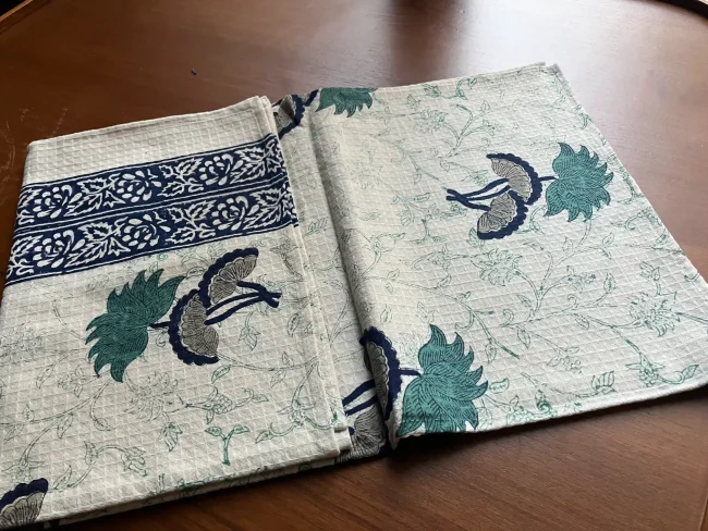 Handblocked Cotton Bath Towels