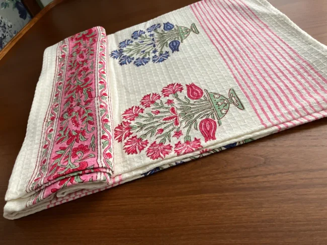 Handblocked Cotton Bath Towels