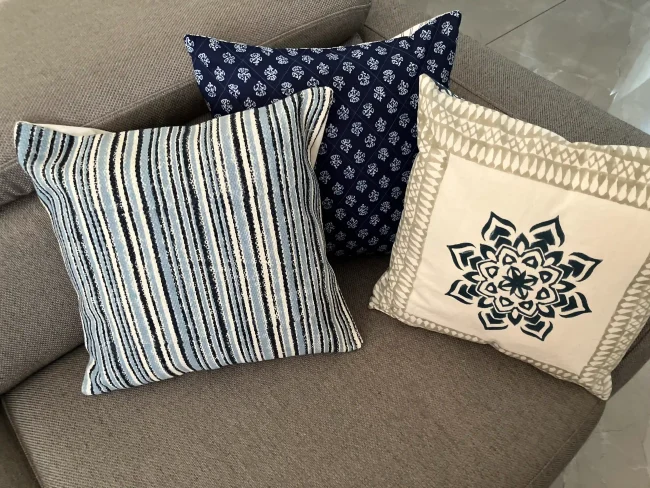 Handblocked Cushion Covers - Jute - Image 2