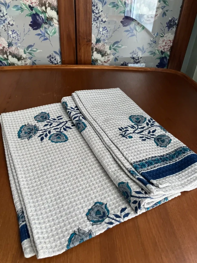 Handblocked Cotton Bath Towels - Image 3