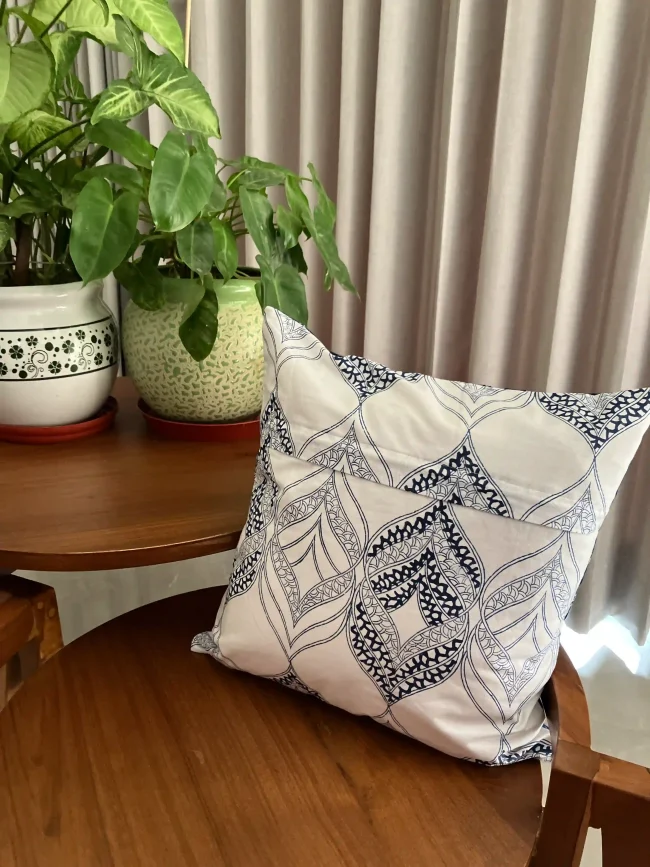 Handblocked Cushion Covers - Quilted - Image 2