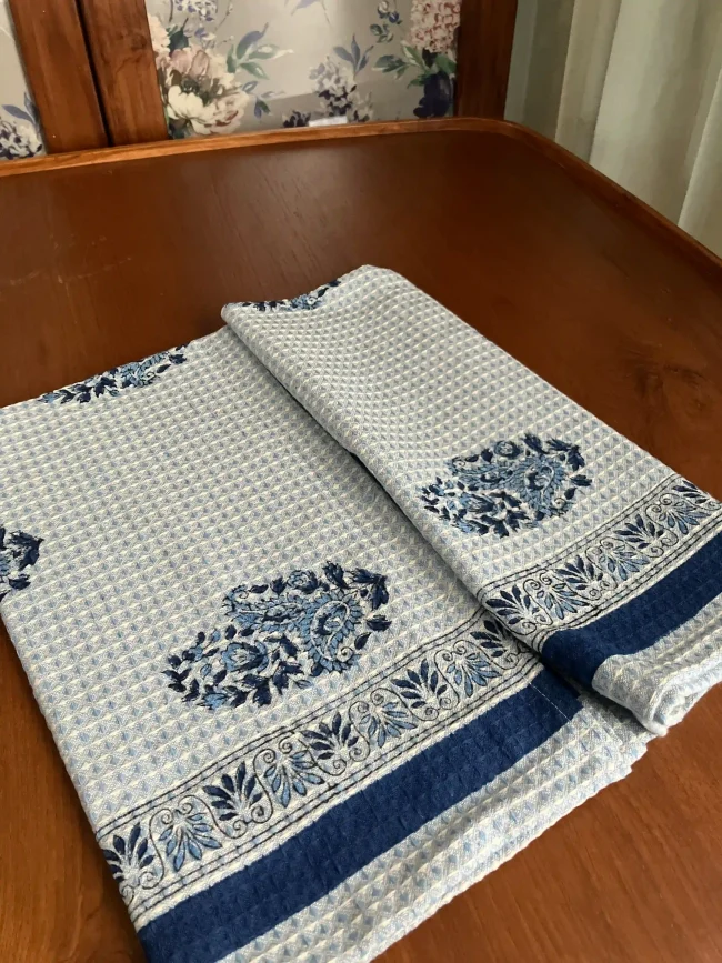Handblocked Cotton Bath Towels - Image 3