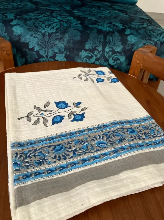 Handblocked Cotton Bath Towels