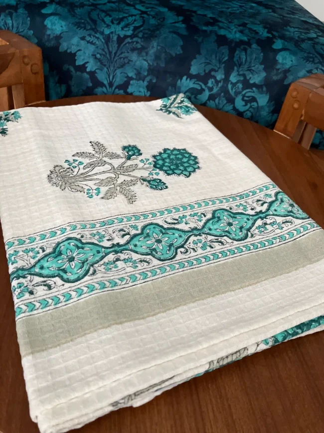 Handblocked Cotton Bath Towels