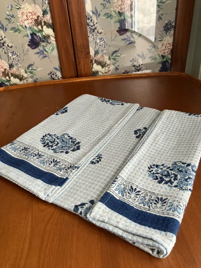 Handblocked Cotton Bath Towels - Image 2