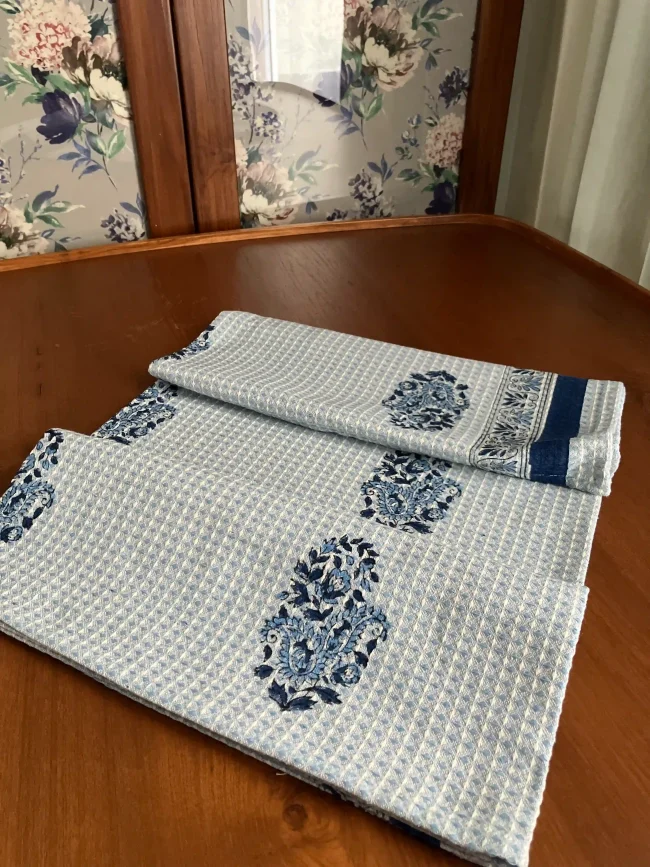 Handblocked Cotton Bath Towels