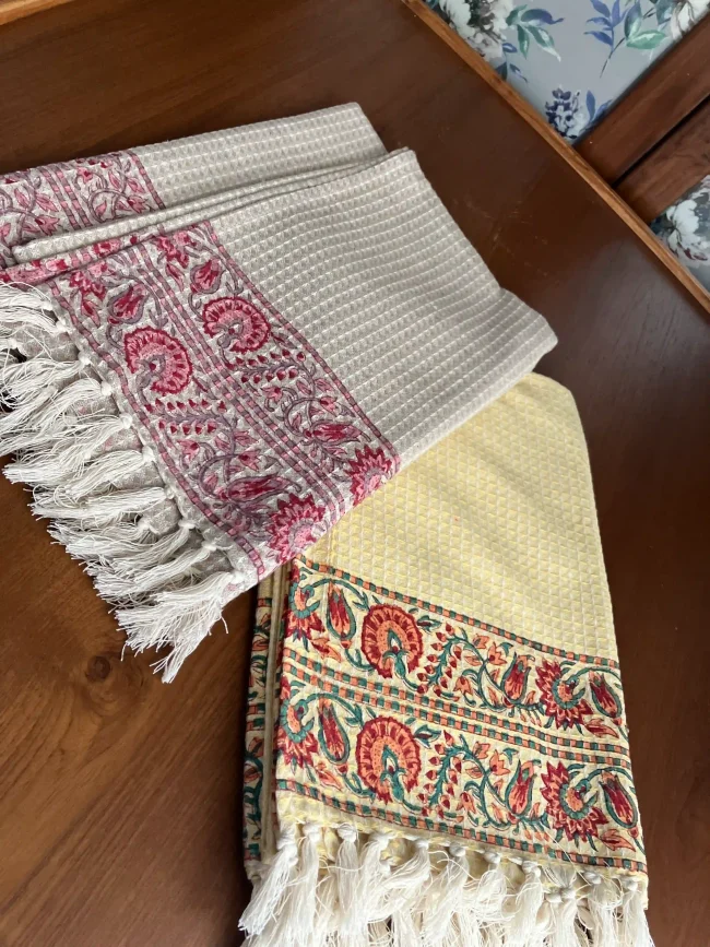 Handblocked Cotton Bath Towels - Image 3