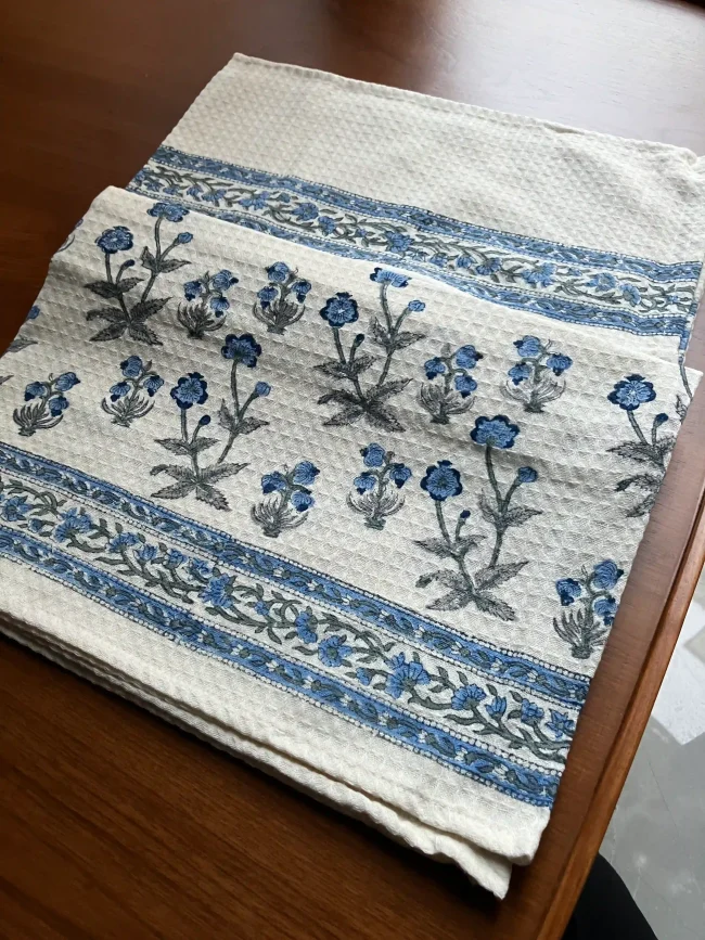Handblocked Cotton Bath Towels